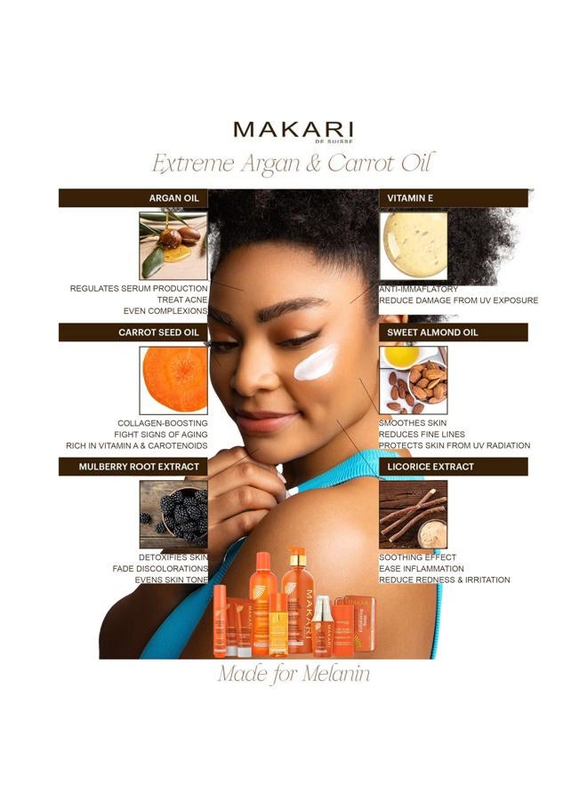 Makari Extreme Argan & Carrot Oil 3-Piece Gift Set | Exfoliating Soap, Tone-Boosting Body Lotion & Face Cream | Botanical Self-Care Kit for All Skin Types - Image 2